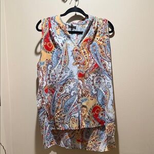 Vibrant Paisley Sleeveless Blouse